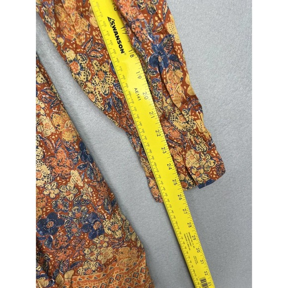 NWT Nostalgia Women’s Boho Long Sleeve Mini Orange Dress Size Large - Picture 16 of 16